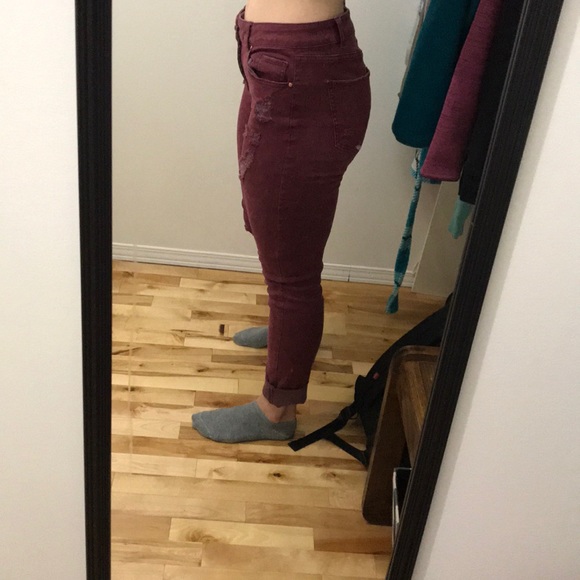 Red/purple ripped jeans - Picture 5 of 5